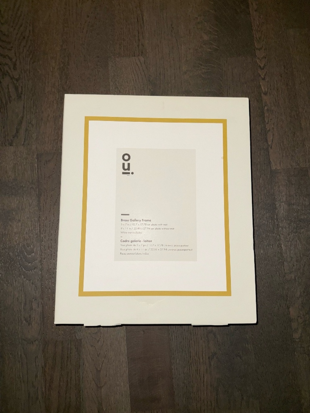 NWT OSI Brass Gallery Frame W/ Removable White Mat 5 x 7 in Glass Cover Glossy - Picture 2 of 5